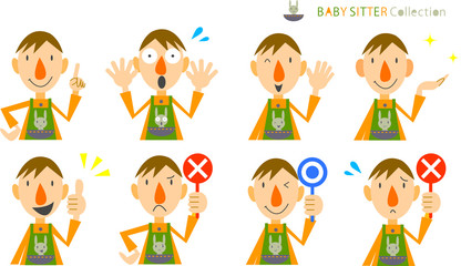 保育士　男性　アイコン　セット