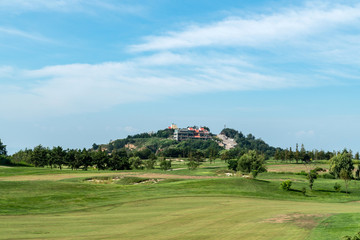 Fototapeta na wymiar A large grassland on golf course, Qingdao, China