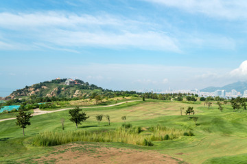 A large grassland on golf course, Qingdao, China