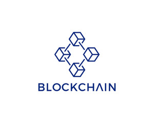 Fototapeta premium Blockchain Logo Template. Technology Vector Design. Cryptocurrency Illustration
