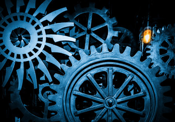 Large cog wheels in the motor