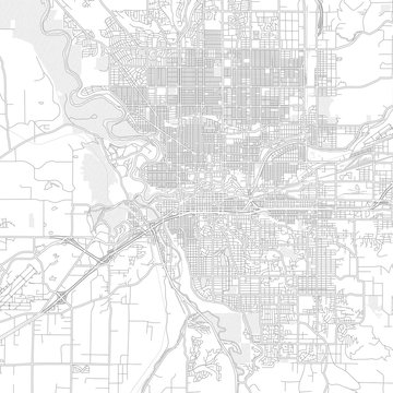 Spokane, Washington, USA, bright outlined vector map