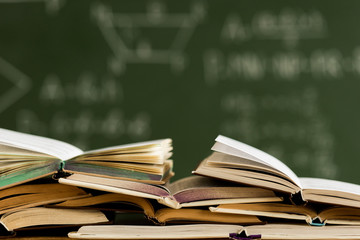 Back to school. Textbooks on school tablet