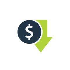 Cost reduction icon. Clipart image isolated on white background