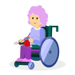 Cute grandmother in a carriage 