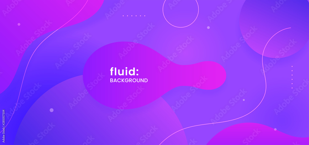 Poster dynamic wavy geometric shape liquid abstract background. soft gradient color fluid bubble with dot l