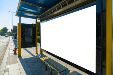 Bus stop billboard on stage，qingdao,china