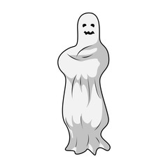 Illustration of Cartoon scary ghost, cute ghost cartoon