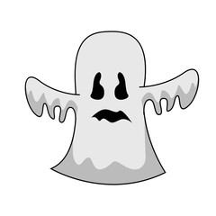 Illustration of Cartoon scary ghost, cute ghost cartoon