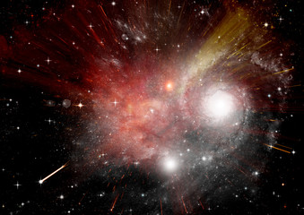 galaxy in a free space. 3D rendering