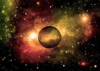 galaxy in a free space. 3D rendering