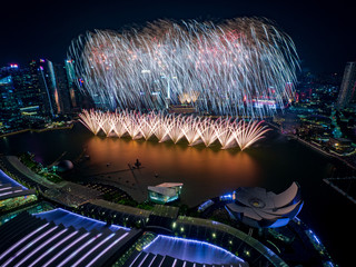 Singapore National day fireworks	