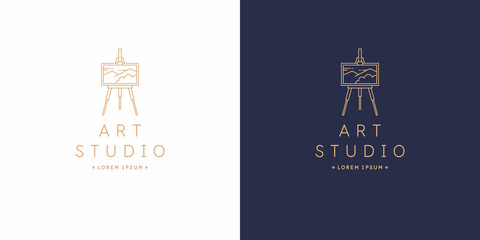 The original linear image of the art Studio. Isolated vector emblem. © aleksei_derin