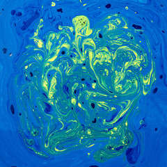 Fototapeta na wymiar Creative art paint background in a blue yellow colours.