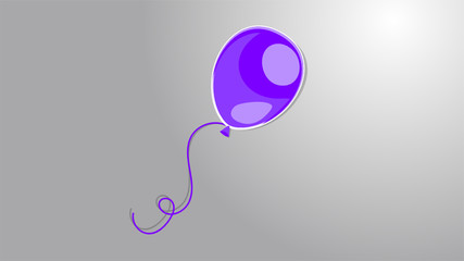Purple Shiny Baloon Vector with Gradient Background for Designs Invitations Posters etc.