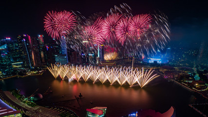 Singapore National day fireworks	