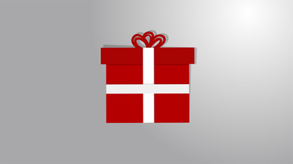 Red Simple Present Gift Vector with Gradient Background for Designs Invitations Posters etc.