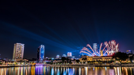 Singapore National day fireworks	