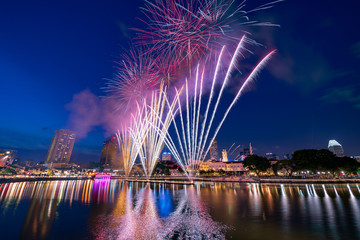 Fireworks at the riverside - Singapore National day