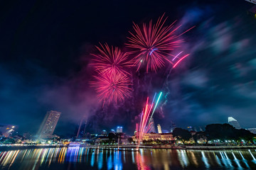 Fireworks at the riverside - Singapore National day