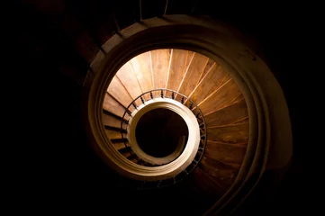 Fotobehang Trappen Spiraled staircase in catherdal in Sedlec, Kutna Hora, Czech Republic.  © Radim Glajc