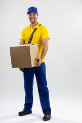 Brazilian mailman on a white background