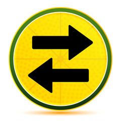 Transfer arrow icon lemon lime yellow round button illustration