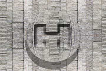 Steinwand Kugel Buchstabe H © Xaver Klaussner