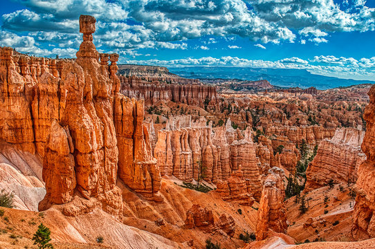 View of Hoodoos including  Thor's Hammer in Bryce Canyon National Park - Powered by Adobe