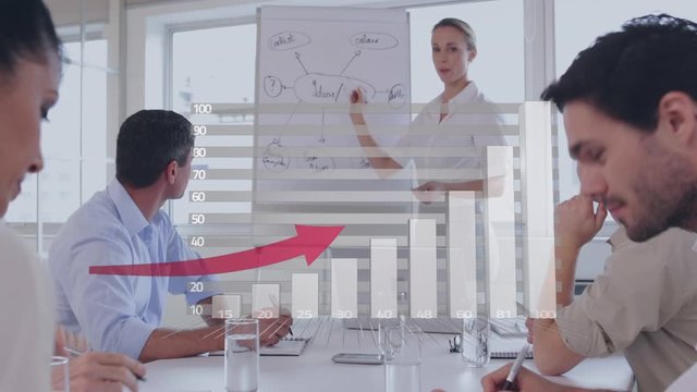 Businesswoman giving presentation during meeting