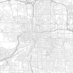 Grand Rapids, Michigan, USA, bright outlined vector map