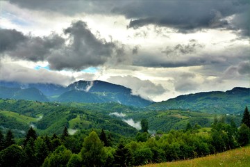 landscape in the Bucegi mountains after the rain