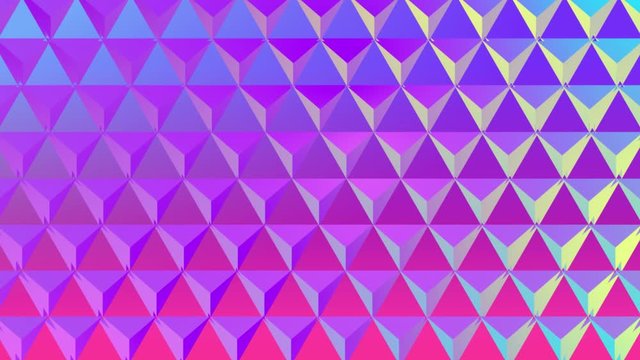 Relective grid of triangles changing colour
