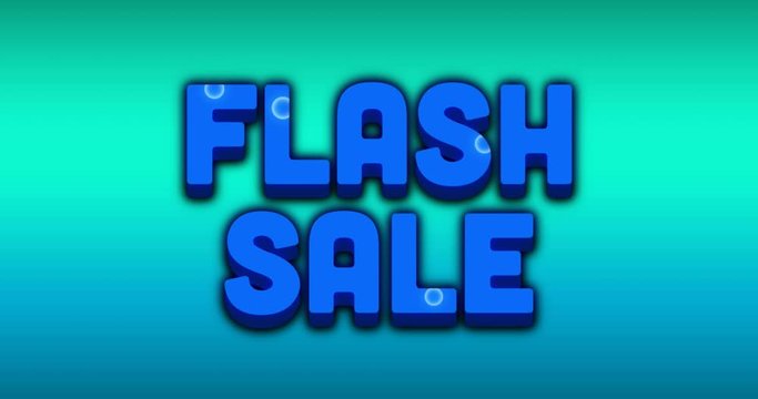 Flash sale graphic and colourful swirls on turquoise background