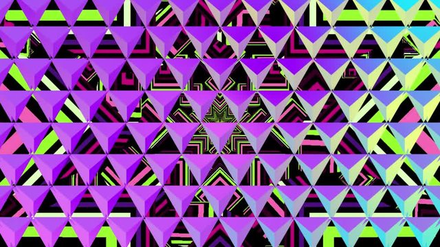 Relective grid of triangles over kaleidoscope stars