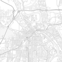 Shreveport, Louisiana, USA, bright outlined vector map