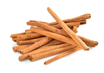 Cinnamon sticks isolated on white background