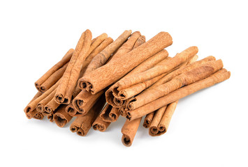 Cinnamon sticks isolated on white background