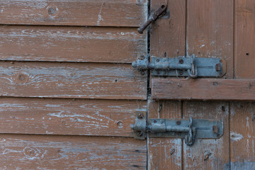close up on barn bolts and hinges