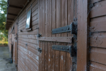 close up on barn bolts and hinges