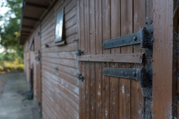 close up on barn bolts and hinges