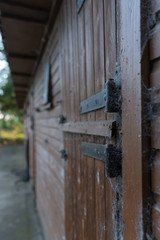 close up on barn bolts and hinges