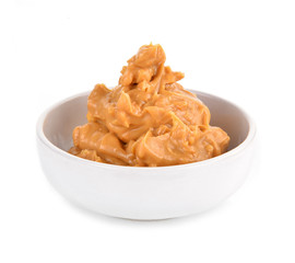 peanut butter on white background