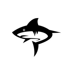 Simple elegant swimming shark logo design inspiration
