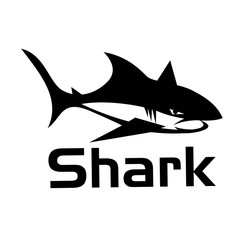 Simple swimming shark logo design inspiration