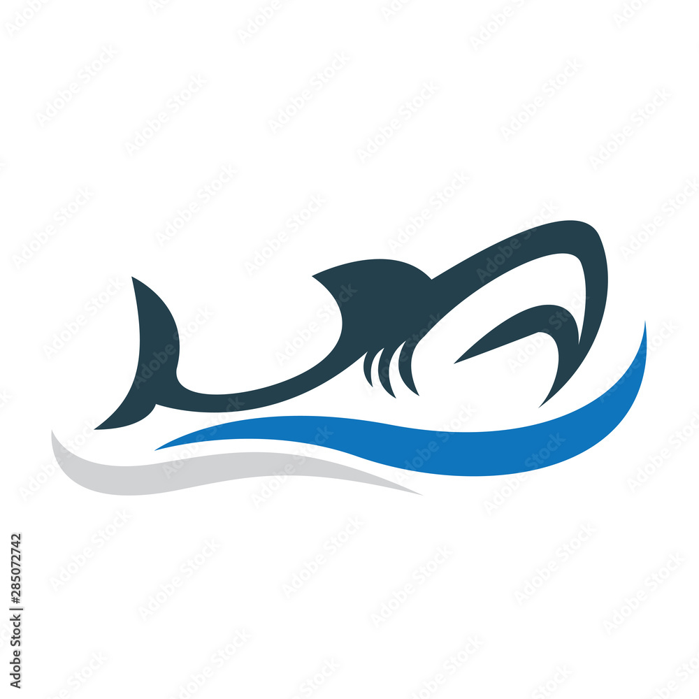 Canvas Prints swimming shark jump from sea logo design inspiration