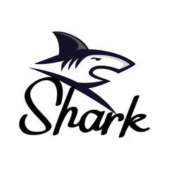 angry Jumping shark logo design inspiration