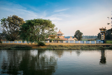 Obraz premium An evening view of a temple in Kerala