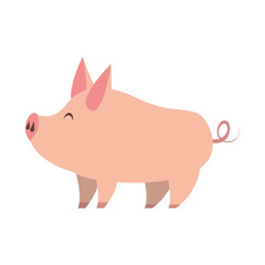 cute animal pig farm cartoon