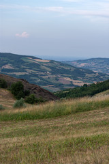 Magnificent panorama of the high Trebbia valley, Pietra Parcellara, val trebbia, Bobbio, Piacenza, Italy